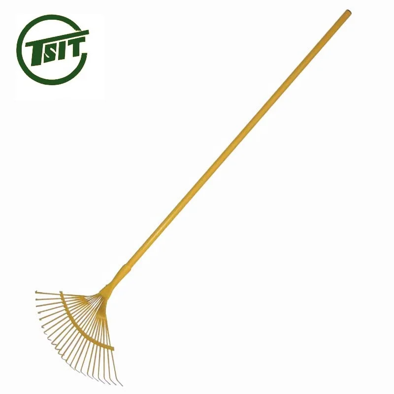 
long steel handle garden leaf rake 