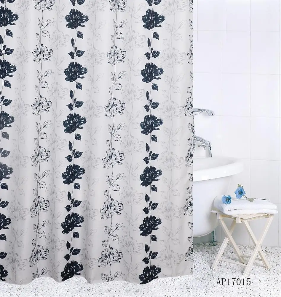 Hot Sell Digital Printing Mildew Resistant Soft Touch Waterproof Polyester Fabric Shower Curtain