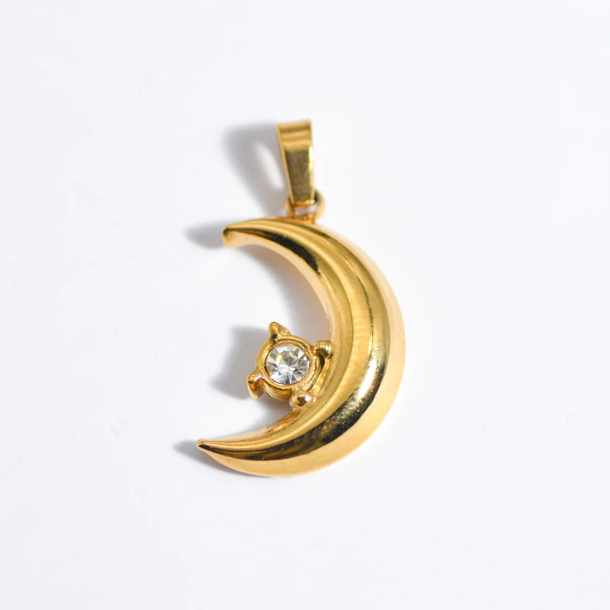 18K Gold Stainless Steel Luxury Moissanite Pendant Custom DIY Cute Pendant Moon Gold Pendant Charms for Jewelry Making