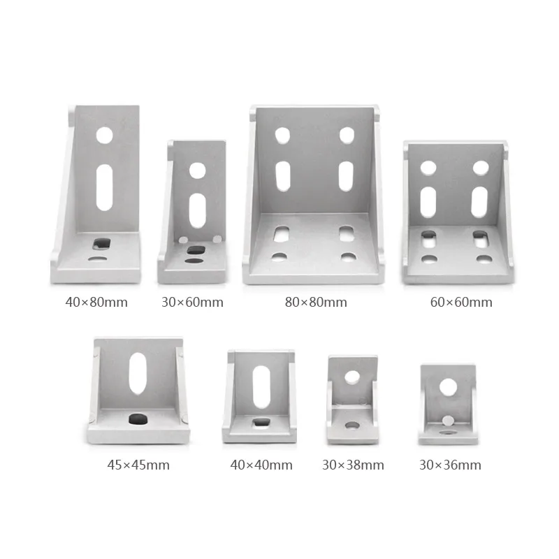 china manufacturer 6393 20 series 4 hole triangle corner bracket cnc aluminum for extruded aluminum profile 10/15 inches