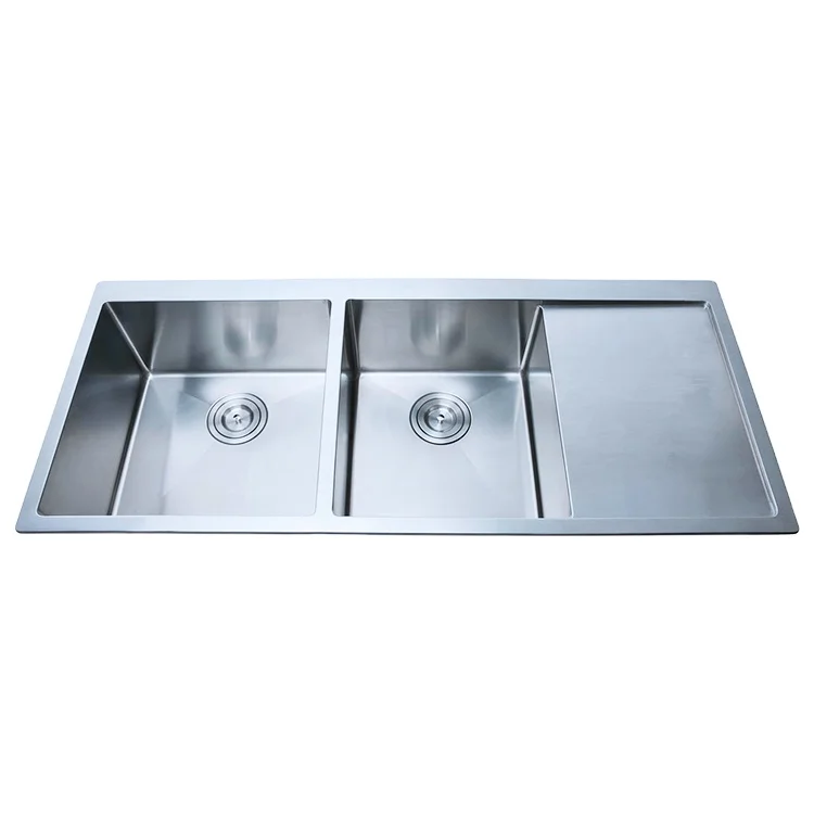Special Design Good Quality Stainless Steel Double Bowl Kitchen Sink With Drainboard