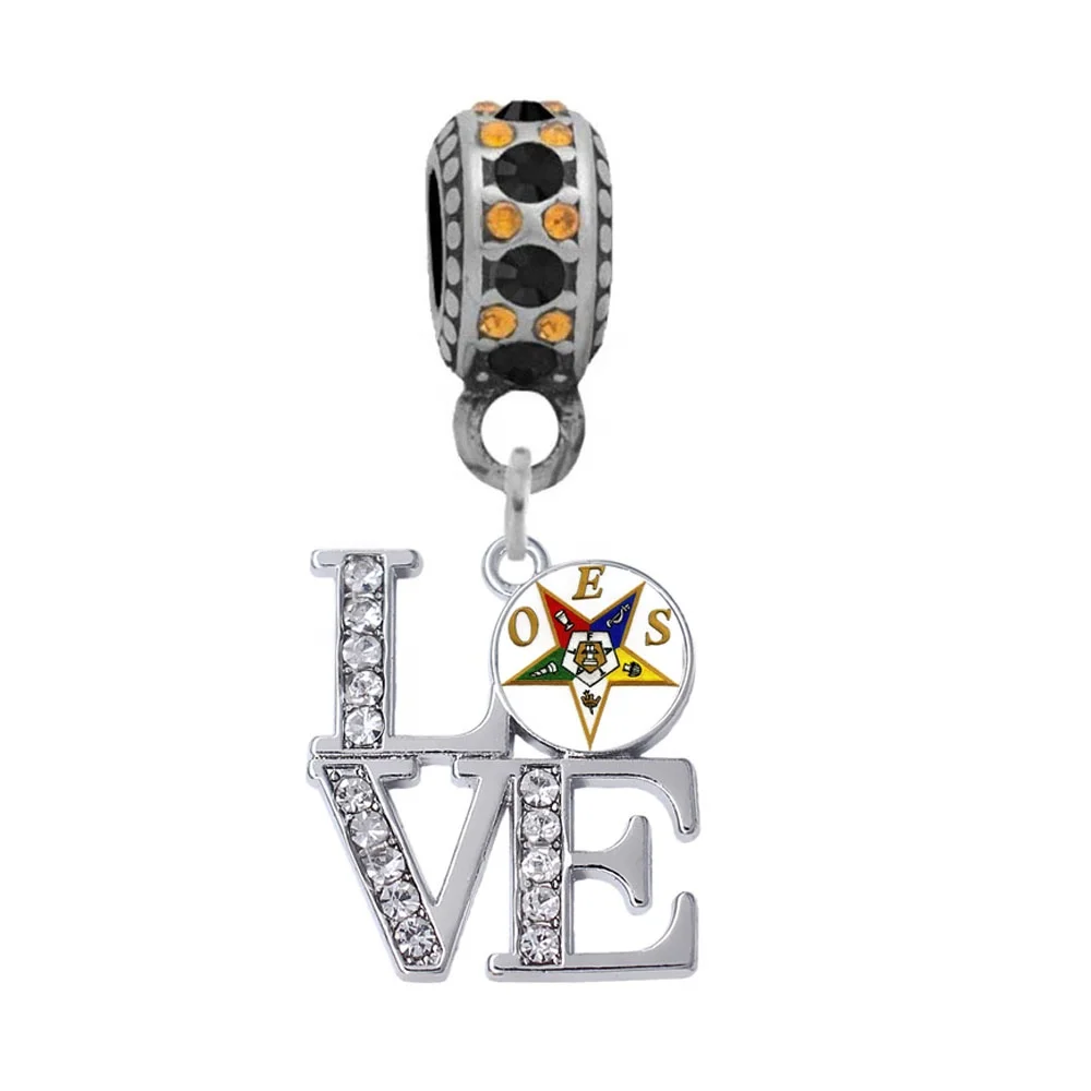 HUSURU jewelry New design enamel metal Greek letter OES charm pendant for Order of the Eastern Star jewelry DIY accessories