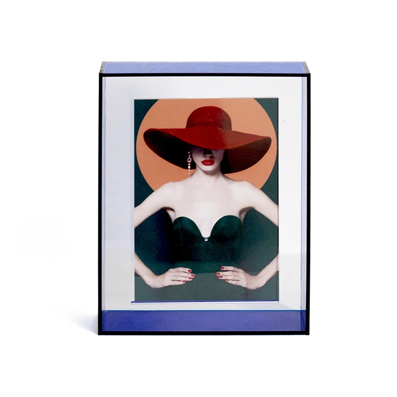 Custom Multiple Size Clear Acrylic Magnetic Floating Photo Frame Neon Acrylic Frame