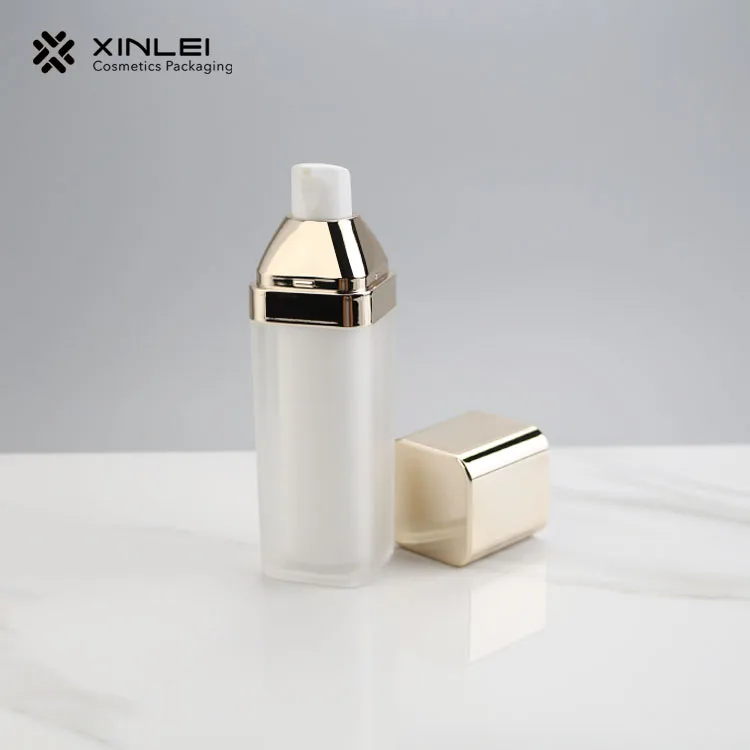 Factory hot sale square shape 20ml 30ml 100ml 120ml plastic cosmetic airless pump bottle for lotion serum