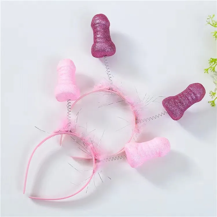 RTS Bachelor Party Funny Headdress Hen Party Hair Hoop Headbands Girls Night Party Pink Willy Headband