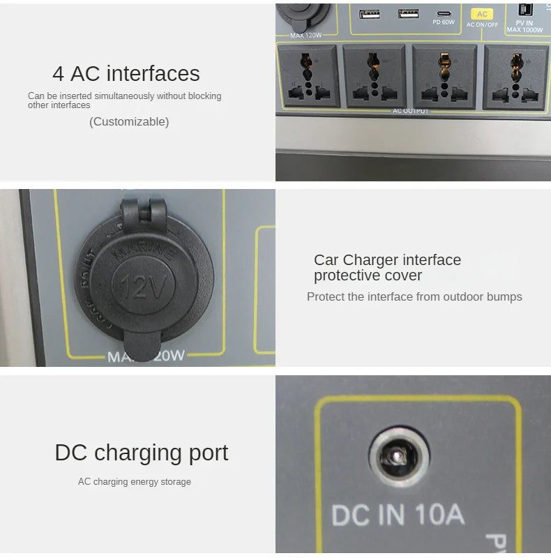 Wholesale Price Solar With Pure Sine Wave 1000w 1500w 2000w  3000w Fast Charging Portable Power Station For Outdoor And Home