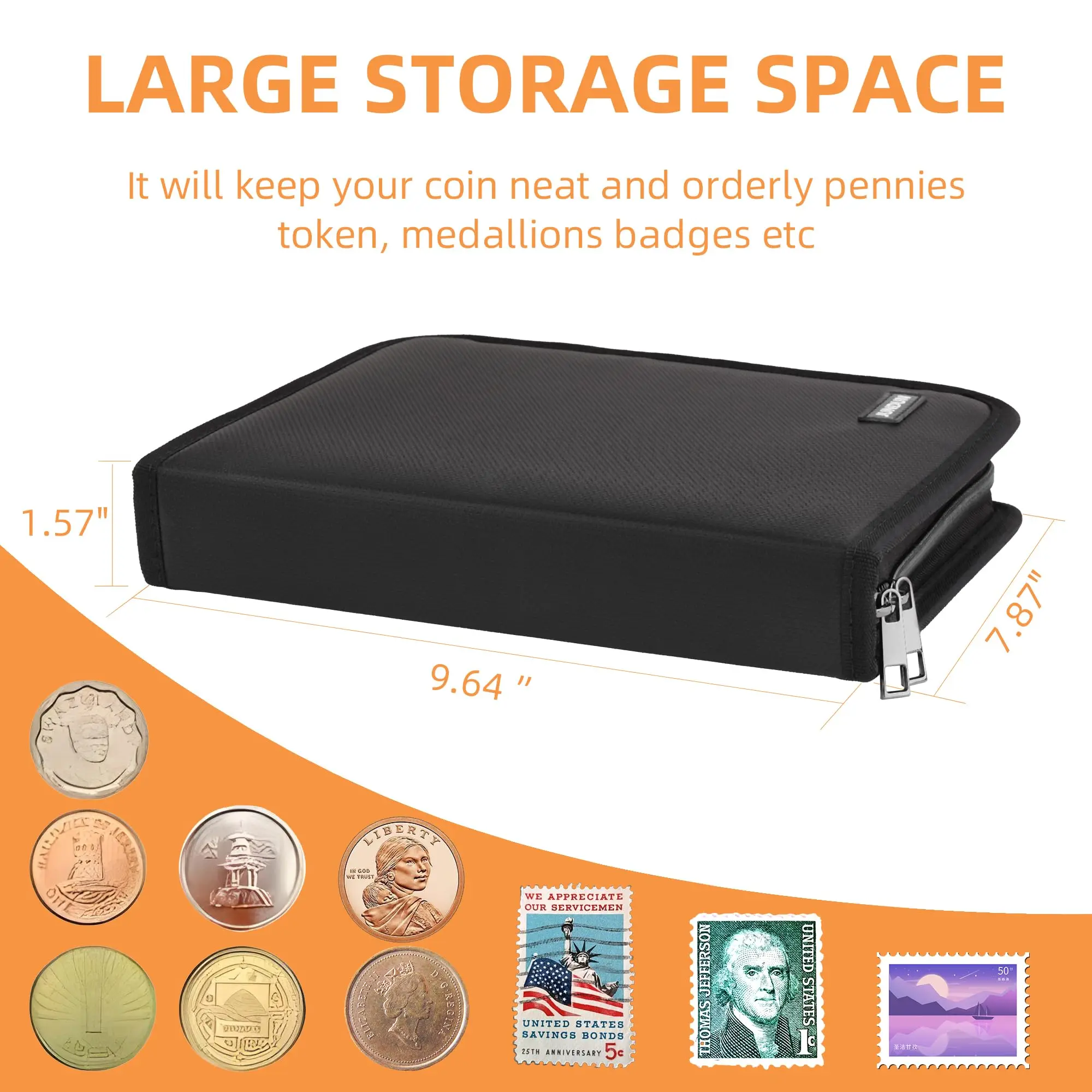 Coin Collection Book for Collector,220 Pockets Fireproof Coin Collection Holder Album,Coin Collection Organizer Storage Box