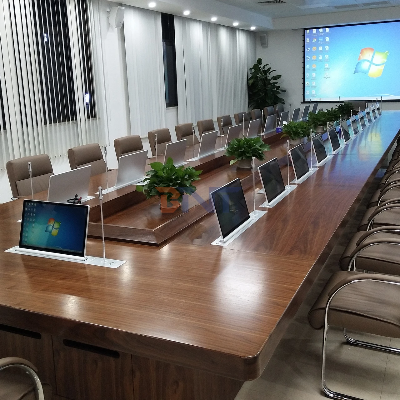 Conference Table Pop Up LCD Monitor Lift BNT 17 3 Retractable Touch Screen