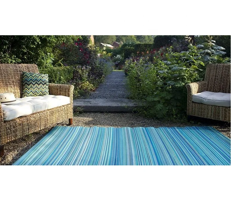 Garden sets outdoor furniture waterproof recycled plastic rugs woven outdoor mat
