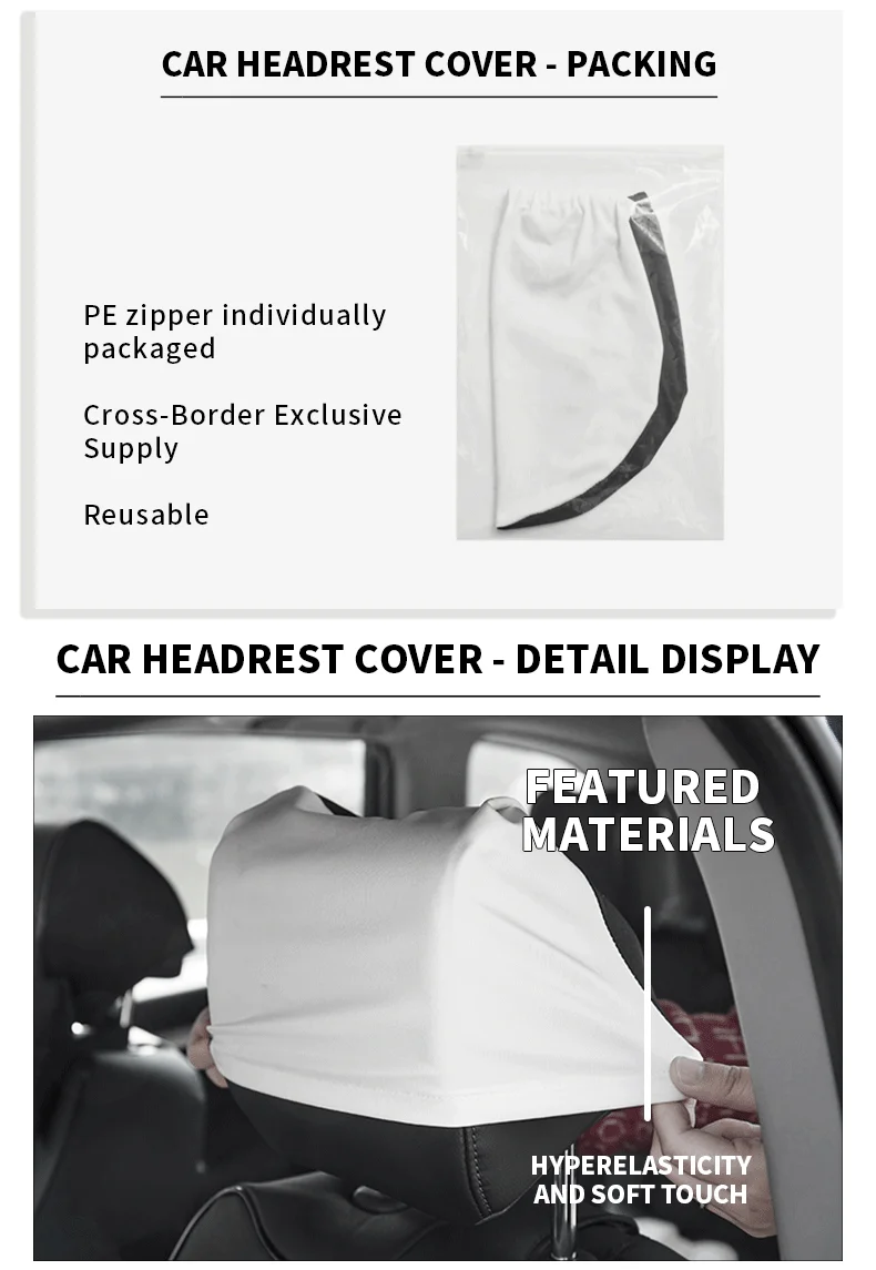 Custom Design Polyester Bus Diy Photo Print car seat headrest cover Sublimation Blank Car satin headrest cover