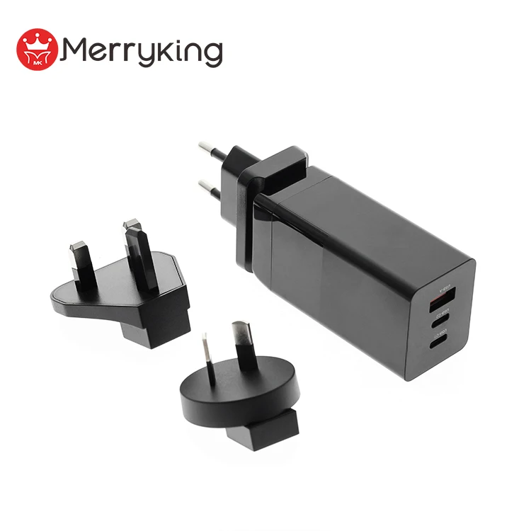  Малый размер 45 Вт 65 Ган PD зарядное устройство 5V 9V 12V 15V 20V 3 портов USB-A USB-C настенное с FCC CE