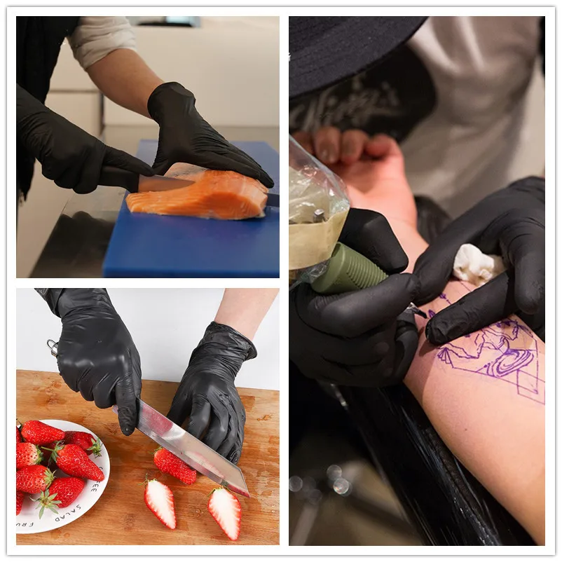 Tattoo Clean Kitchen Garden Hotel Industry Beauty Salon logo Custom Latex Free Powder Free Nitrile Mixed Disposable-glove