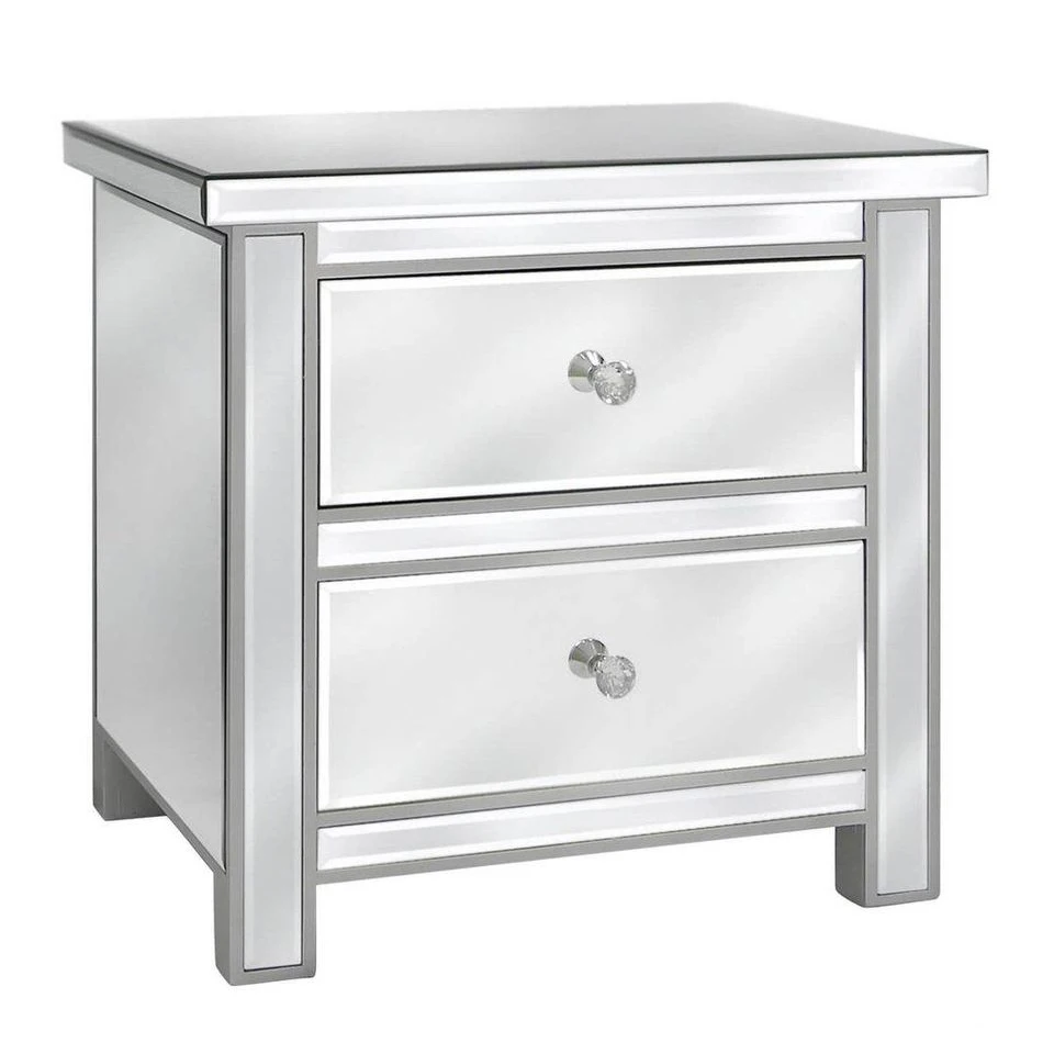 Furniture Vanity Set Mirrored Bedside Table with Drawers