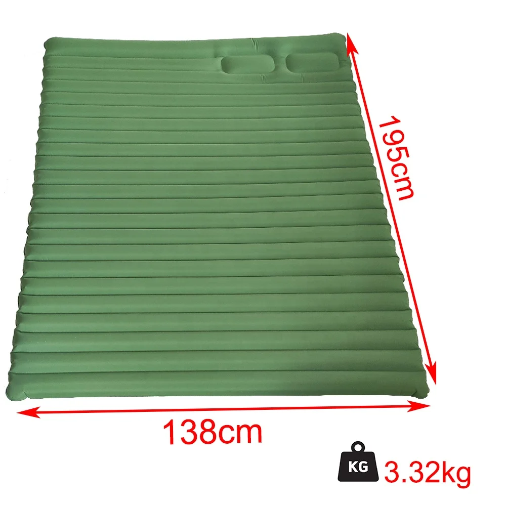 King size outdoor sleeping mat for two people PVC coating Camping air mattress with foot pump outdoor inflatable mat