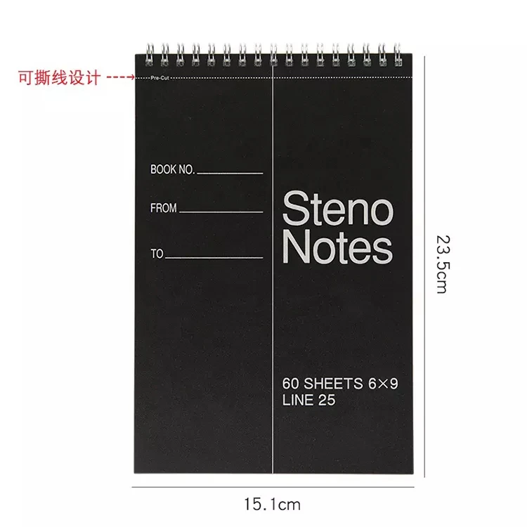 Sizes available steno notes with custom design accepatable