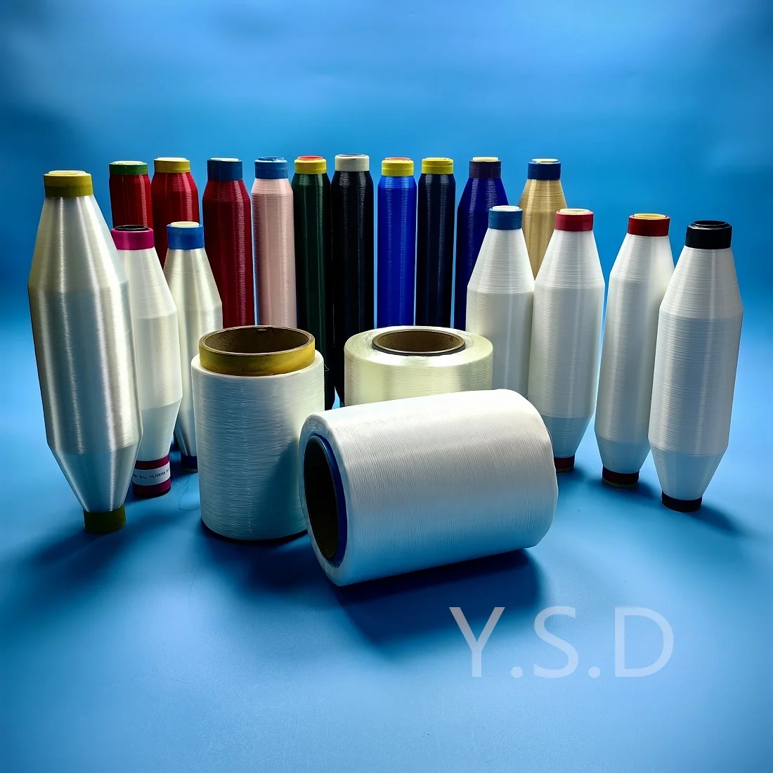 Top AA grade factory sales FDY 100 polyester mother yarn manufacturers filament yarn 240/12 semi dull raw white