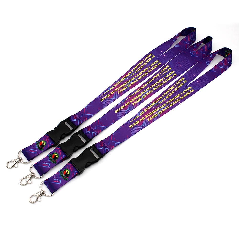 Competitive Price Factory Direct Sales Cute Safety Woven Logo Neck Ring Key Lanyard RPET