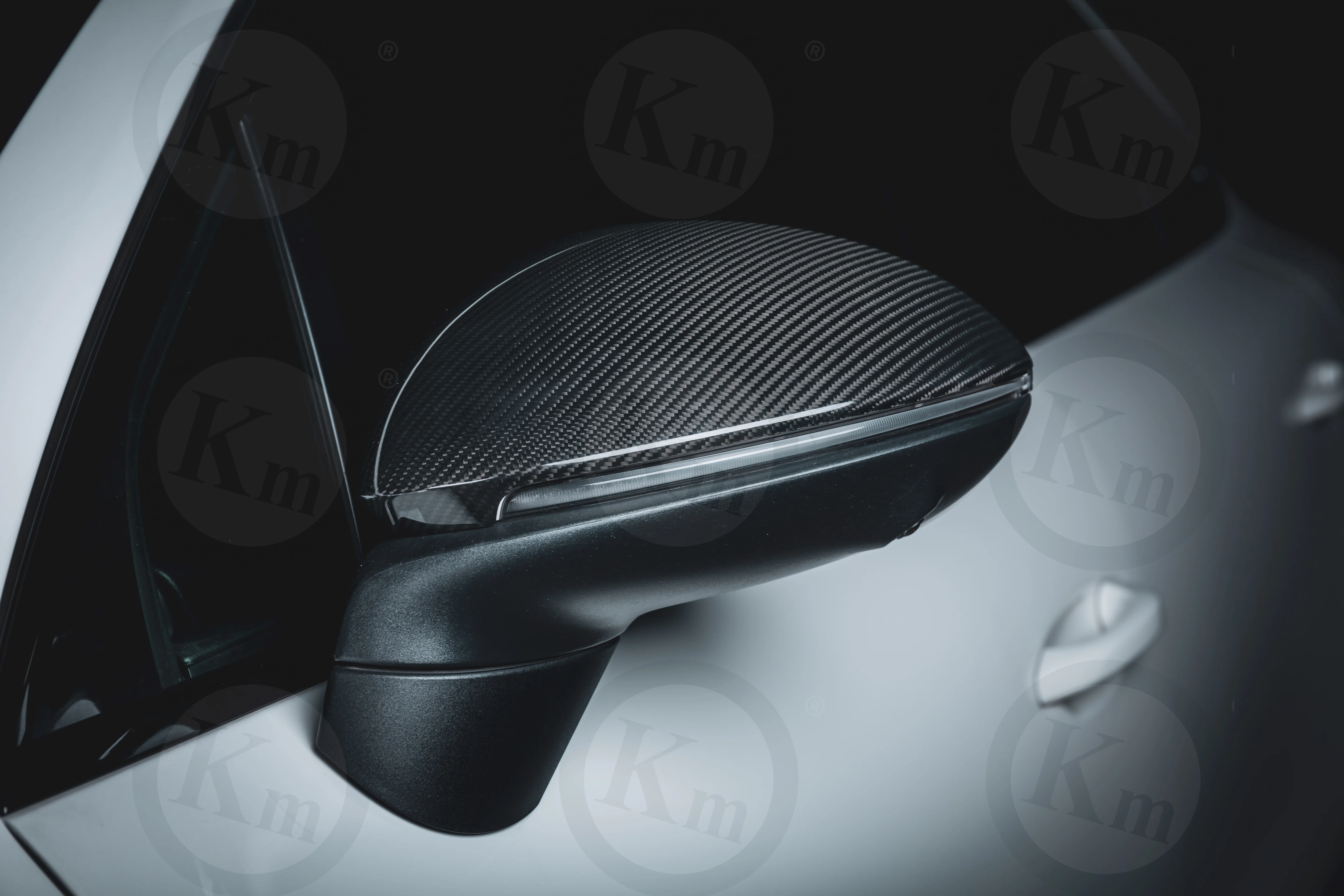 KM  for  Cayenne 9Y0 9YA carbon fiber mirror cover rearview mirror housing paste style 2018-UP mirror case