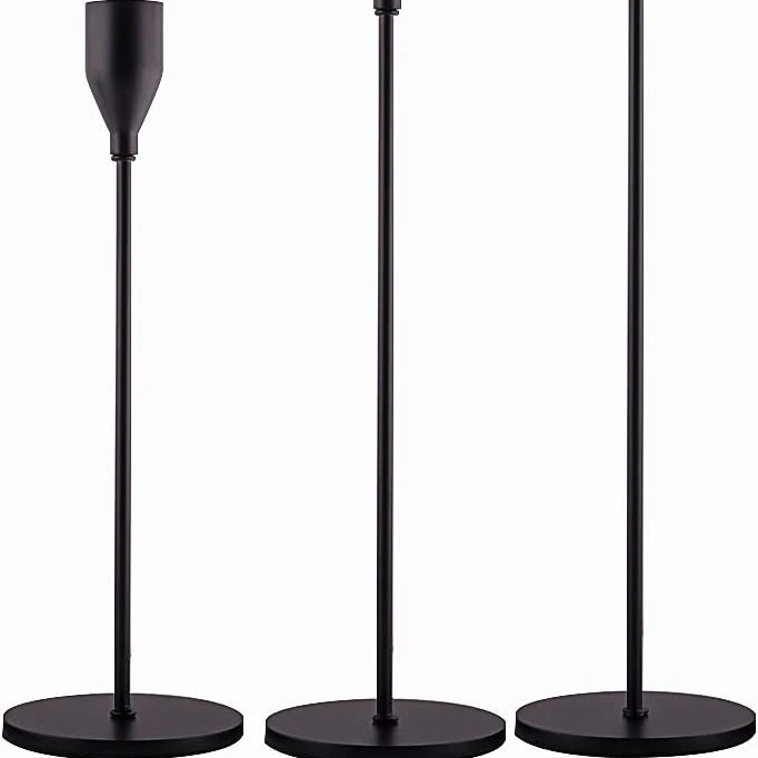 Matte Black Candle Holders Set of 3 for Taper Candles  Wholesale