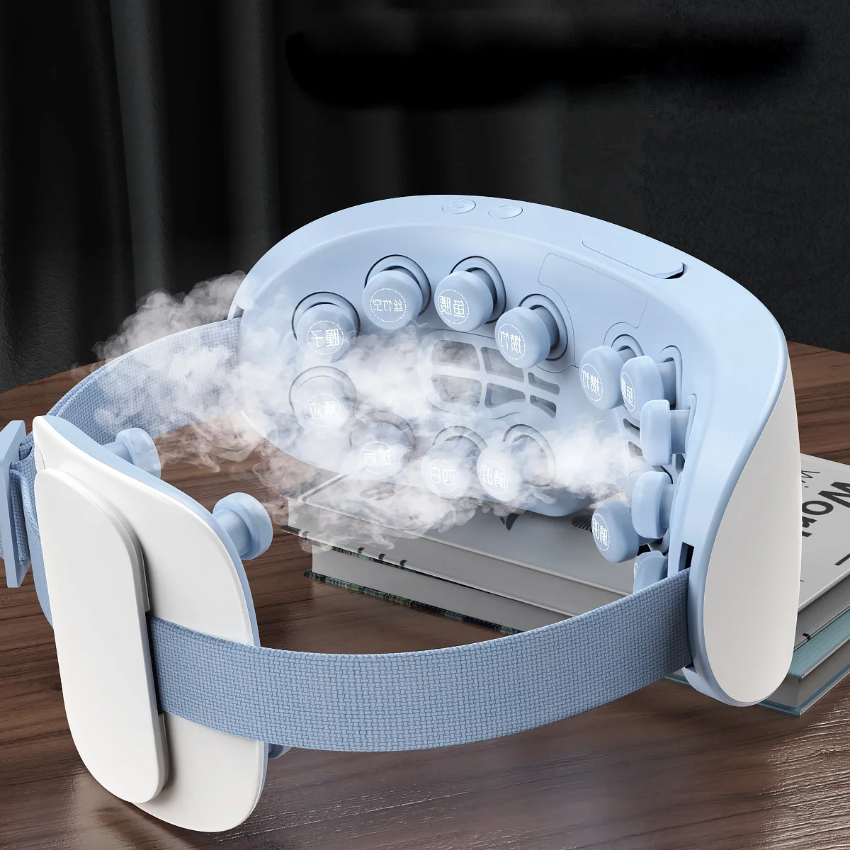 Heat Compress Eye Lymph Massage Wireless Air Pressure, Vibration, Eye Massager Eye Massage Large Glasses with Head Massager
