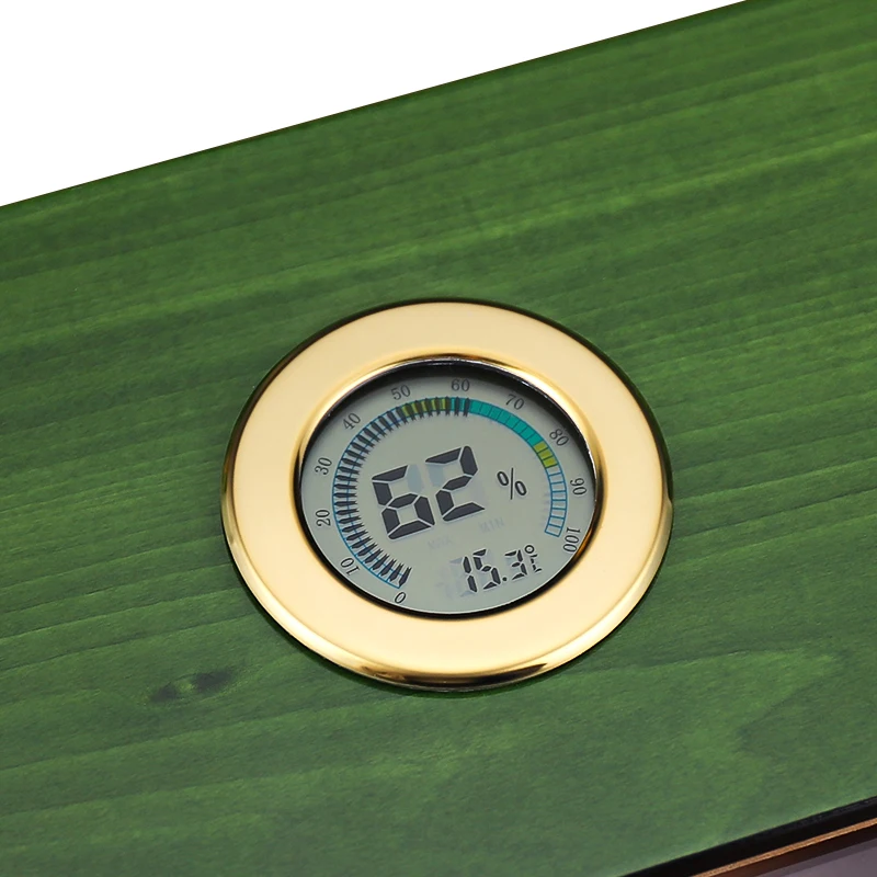 Cedar Wood Large Capacity Piano Paint Perspective Skylight Electronic Hygrometer Cigar Humidor box