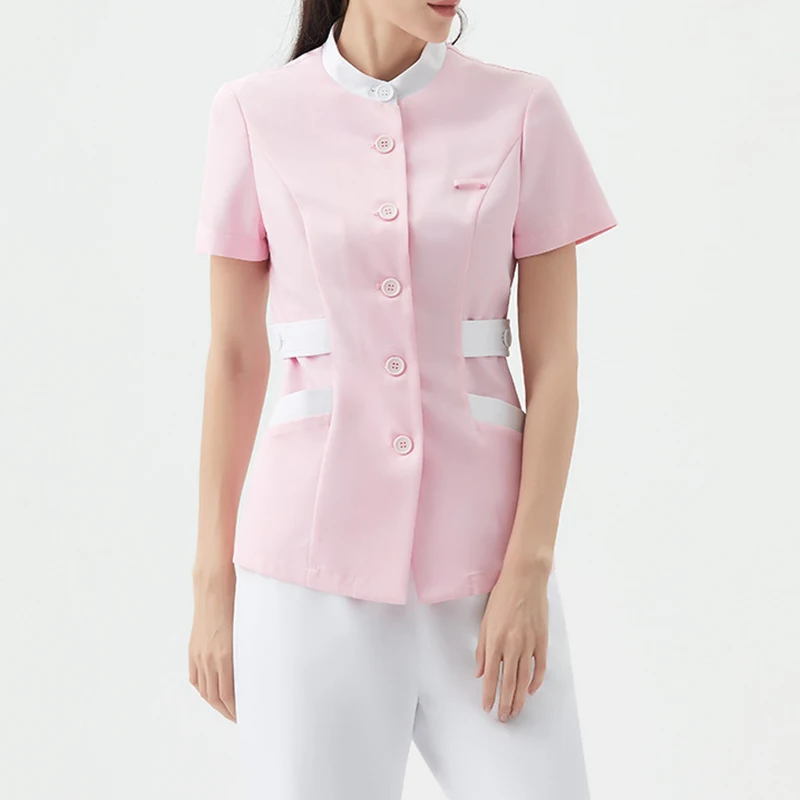 Asian Thai Korean Housemade Female Tunic Fitted Spa Hair Dresser Care Pet Grooming Uniform