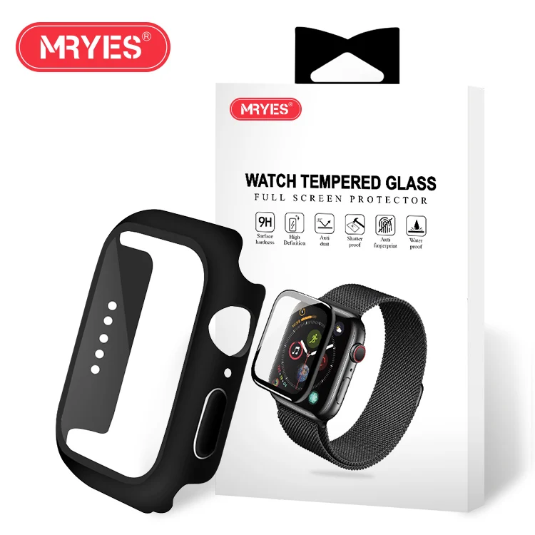 Tempered glass pc case for Apple watch 41mm 45mm 38mm 40mm 42mm 44mm smart watch protective case