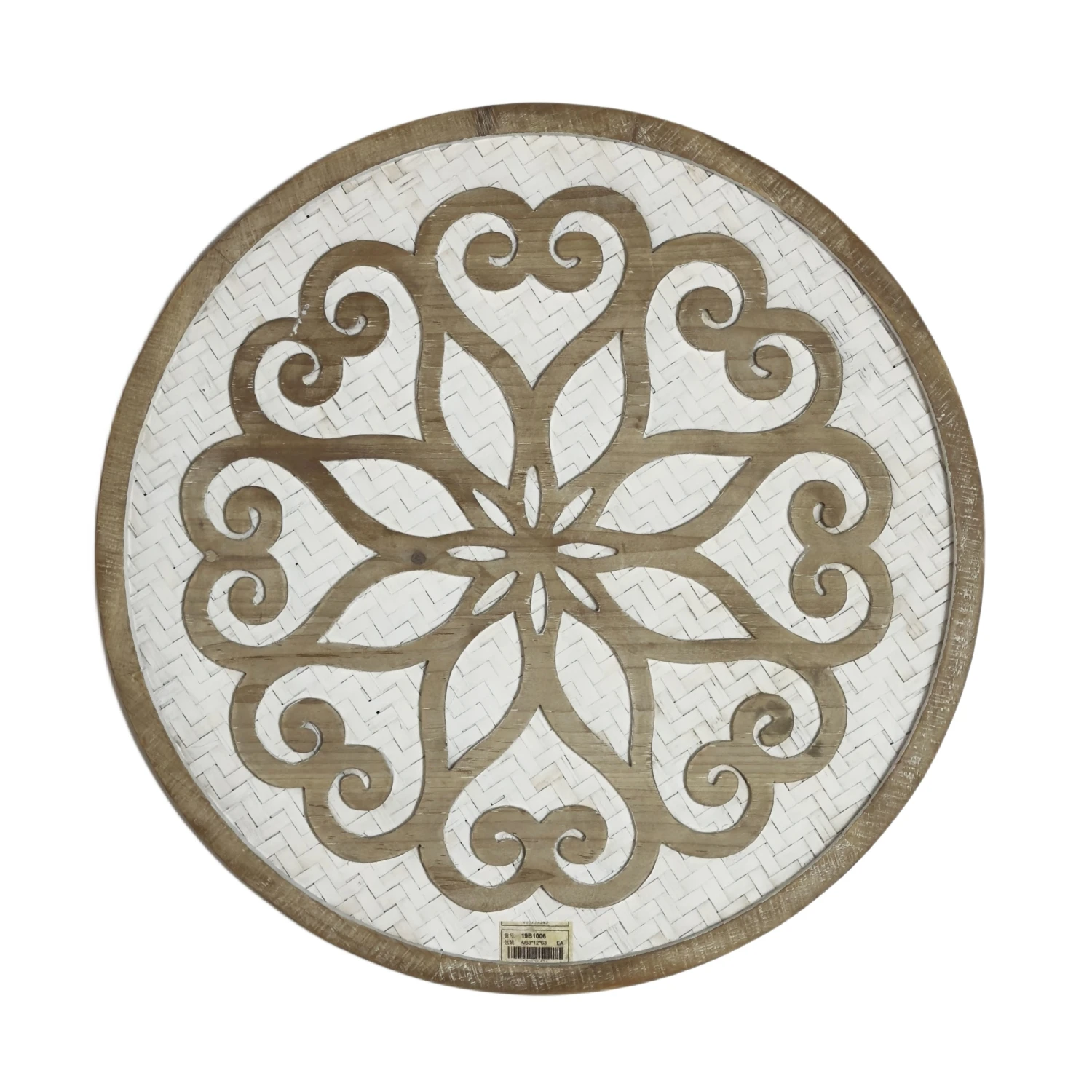 Modern Wall Art Home Decor Round Wooden Frame Bamboo Rattan Wall Decor Weave Pattern Wall Decor For Living Room