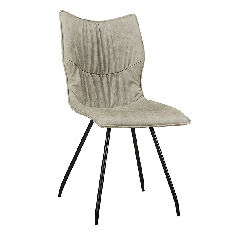 Luxury Modern PU White Genuine Matle Black Dining Italian Real Leather Dining Chair For Dining Room