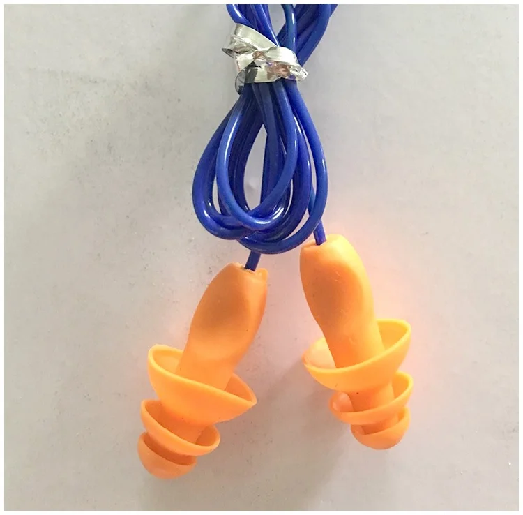 Wholesale silicone ear plugs for noise reduction sleeping ear plugs with cord