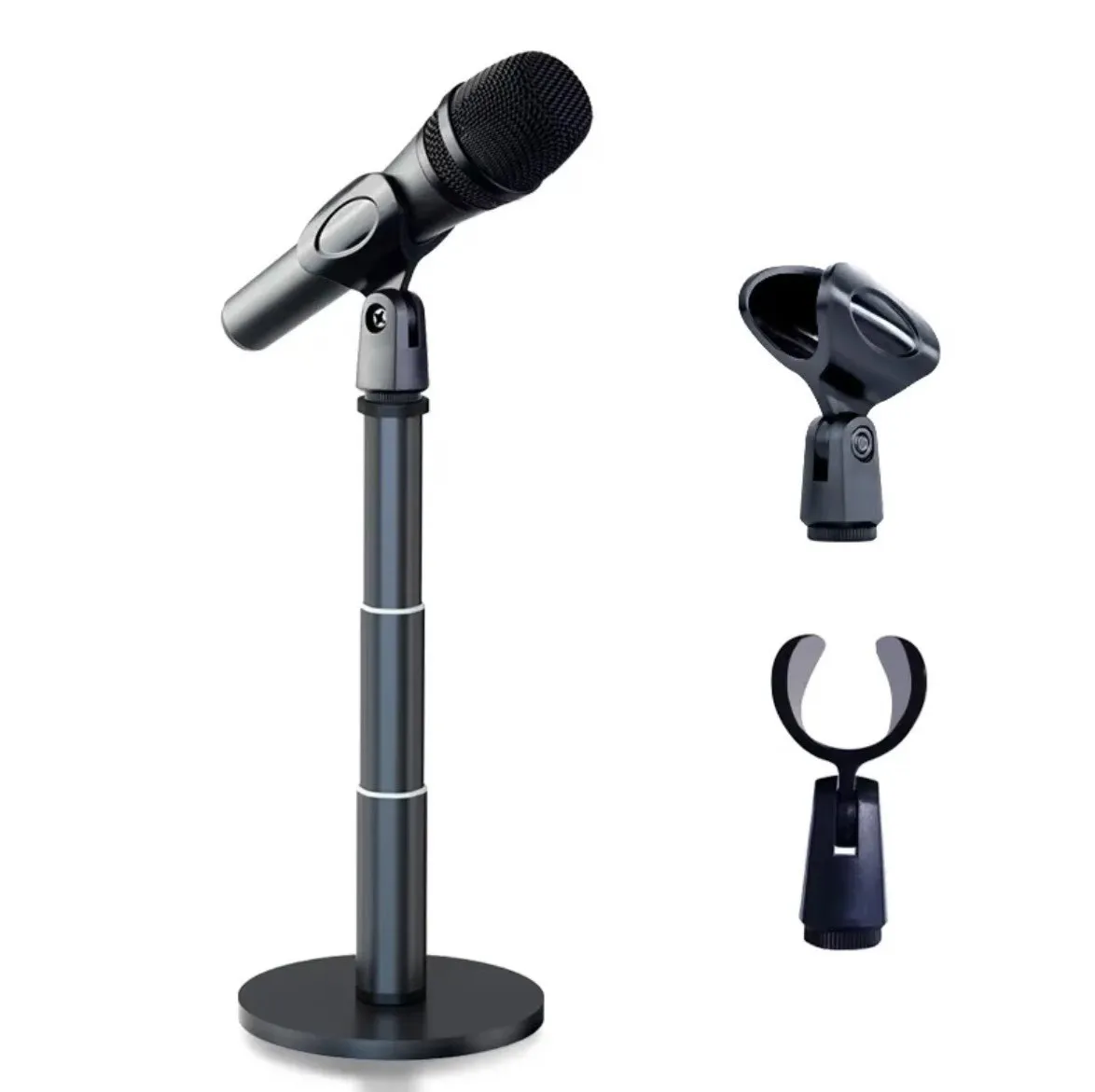 Best seller Aluminum alloy Metal iron professional MIcrophone disc holder desktop ajustable microphone stand