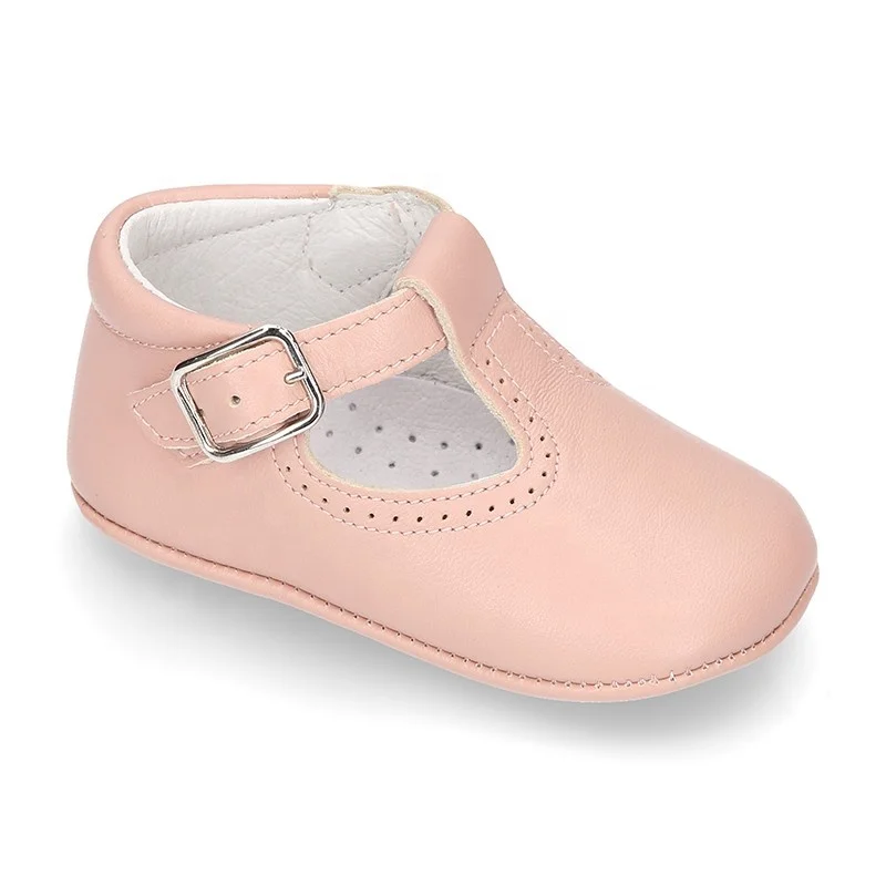 Kids Shoes Factory Beauty Girls Soft T-bar Mary Jane Shoes Leather Baby Shoes