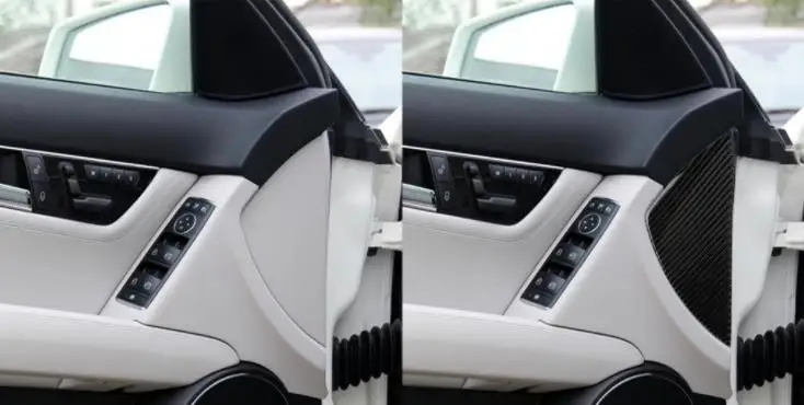Front Door Groove Cover Carbon Fiber Sticker Accessory For C Class W204 07-13 Interior Decorative Trim