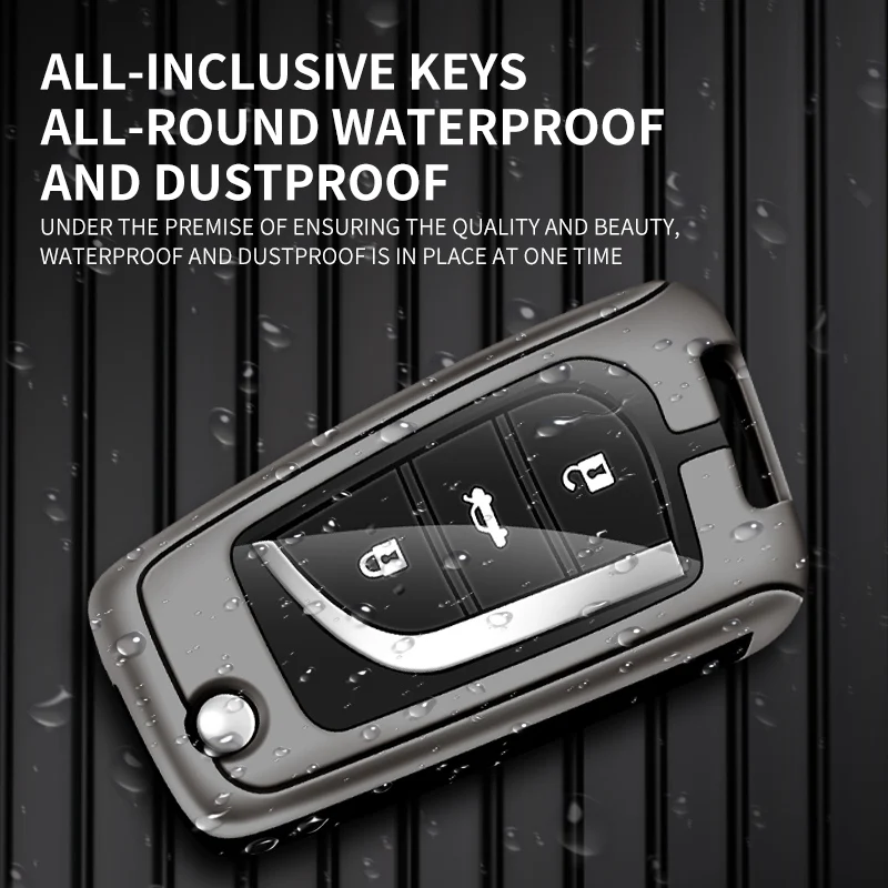 Zinc Alloy Leather Car Logo Key Case Cover for Toyota Auris Corolla Avensis Verso Yaris Aygo Scion TC IM 2015 2016 Camry RAV4