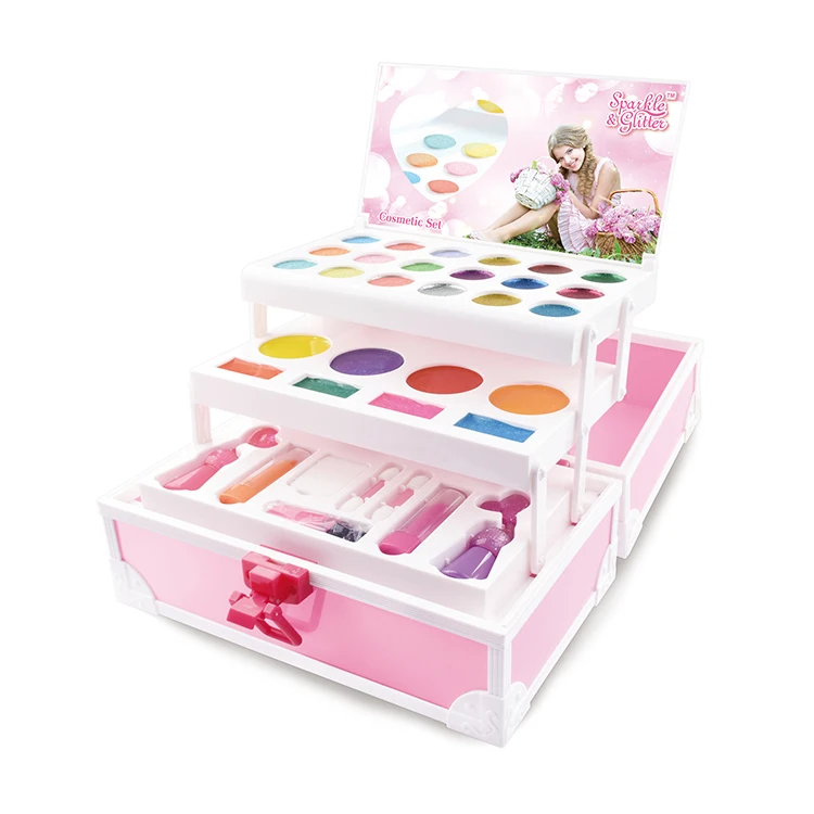 Детская реальная модная коробка для ролевых игр, красивый самодельный чемодан, набор для девочек, набор косметических детских игрушек для макияжа