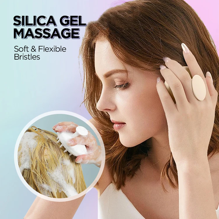 100% Silicone Hair Scalp Massager Shampoo Brush Shower Head Scrubber Cleanser for Hair Growth Ease Dandruff for Women
