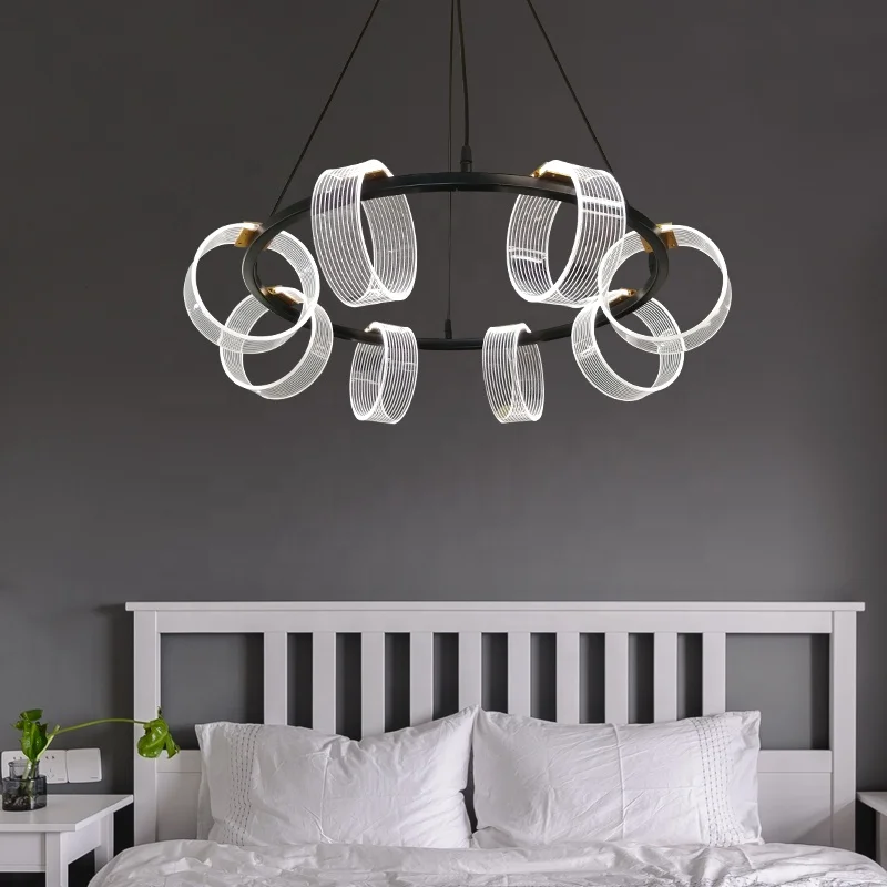 Hanging Light Luxury Pendant Led Lighting Fixture Modern Crystal Chandelier