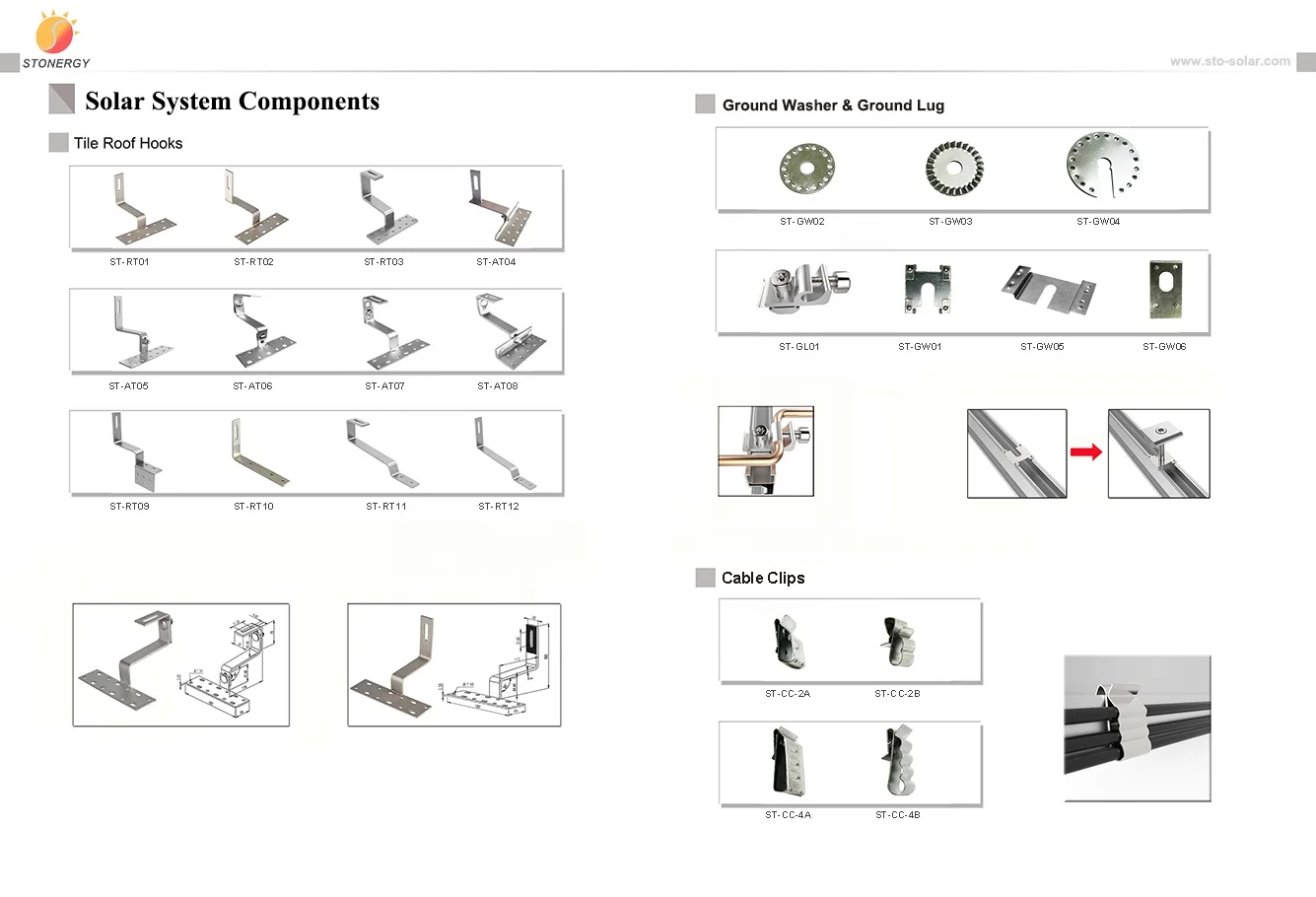 Factory Direct Solar Component Kits Pv Grounding Earthing Clip SUS304 Ground Washer