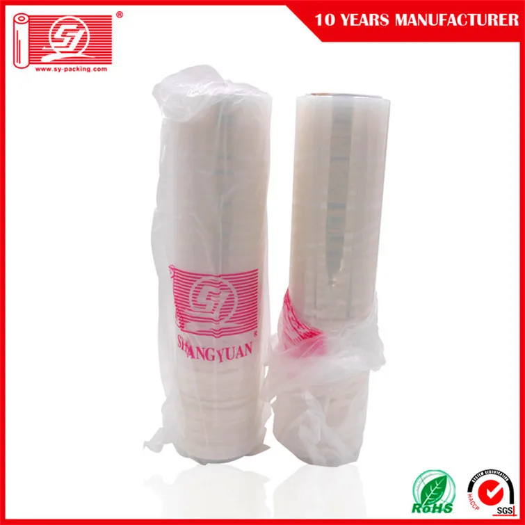 
70-80gauge LLDPE hand stretch film clear wrapping film clear pallet film 