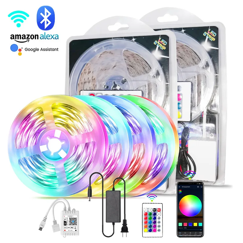 Светодиодная лента Hign lumen multilcolor 5050 SMD wifi 3000k 4000k 6000k Китай Шэньчжэнь Чжуншань rgb cct с пультом дистанционного