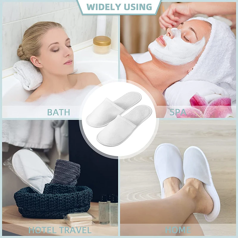 Nap cloth Closed Toe Slippers Thick, Soft, NonSlip, Disposable Slippers for Home, Hotel, or Commercial Use