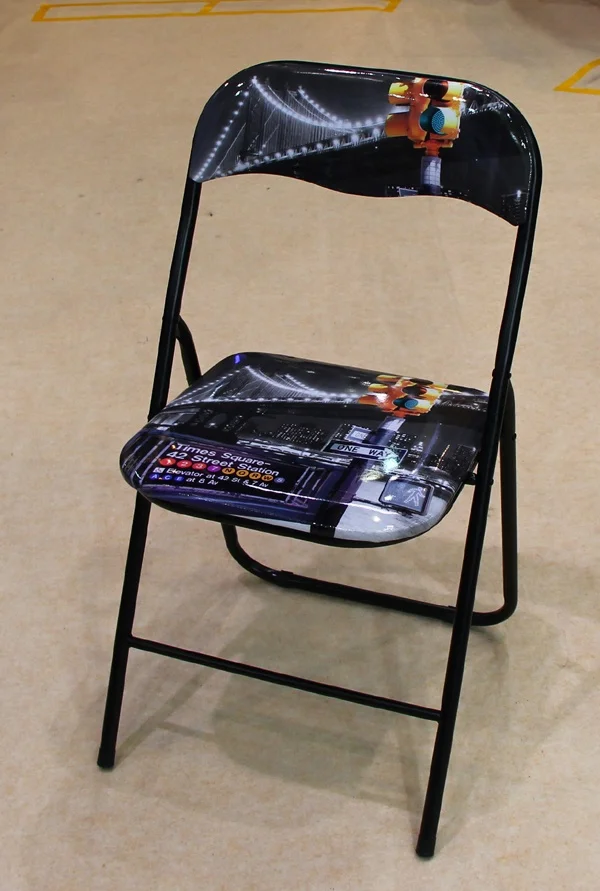 JUSTHOME Metal Frame Home Office Study Students Folding Chair With Fabric Padded