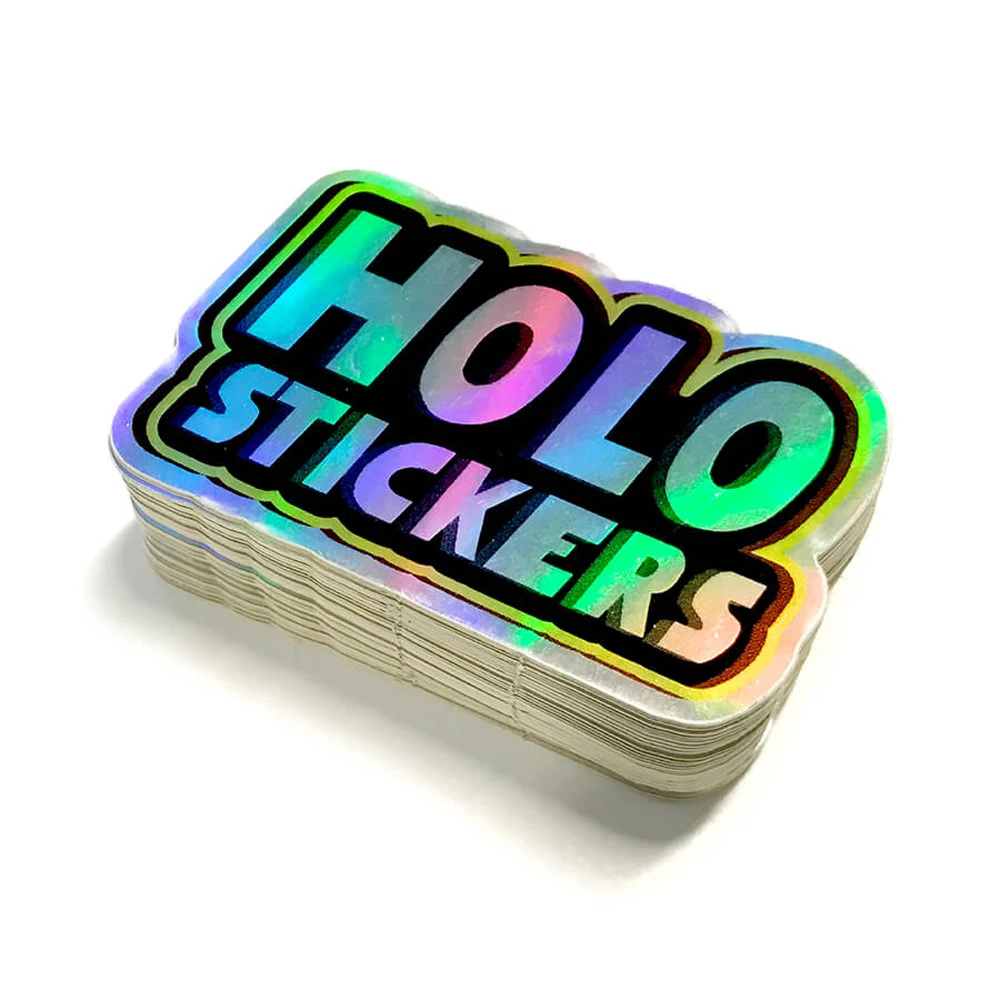 Custom Autocollant Personnalis Hologram Printer Waterproof Self Adhesive Paper Vinyl PVC Die Cut Holographic Stickers