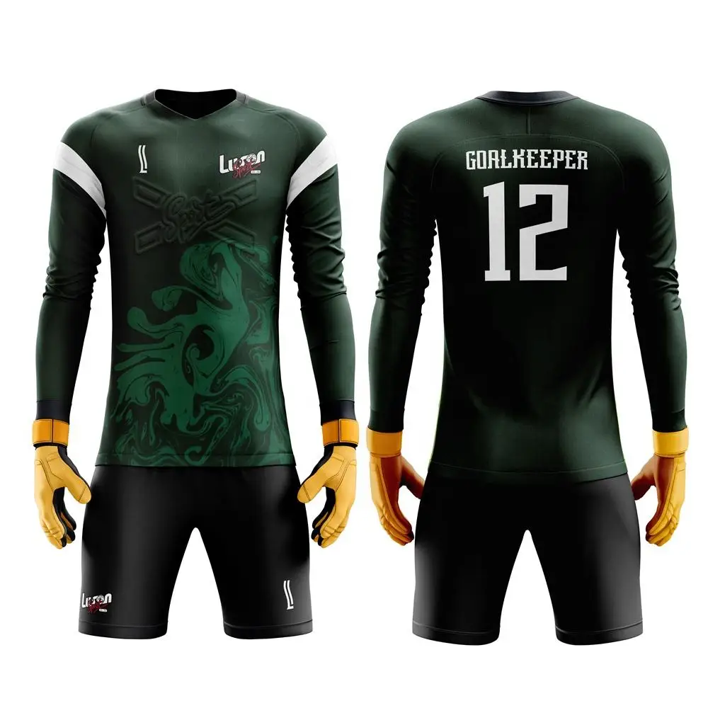 LUSON Sublimation Outdoor Long Sleeve Adult Soccer Goalkeeper Jersey Men Goal Keeper custom Soccer Jerseys