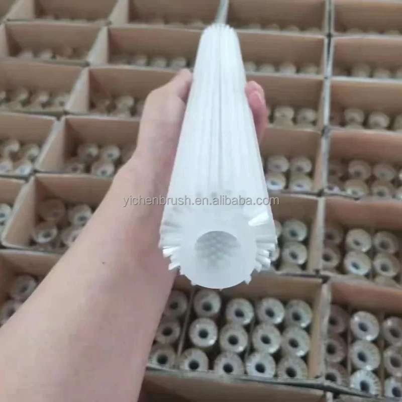 Photoelectric Glass Cleaning Machine Brush Rubber Roller , Corrosion Resistant Cylindrical Roller Brush