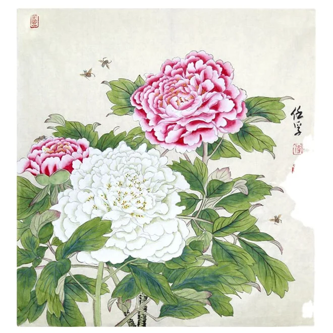 Wholesale Chinese handmade furniture decoration painting flower and fish painting