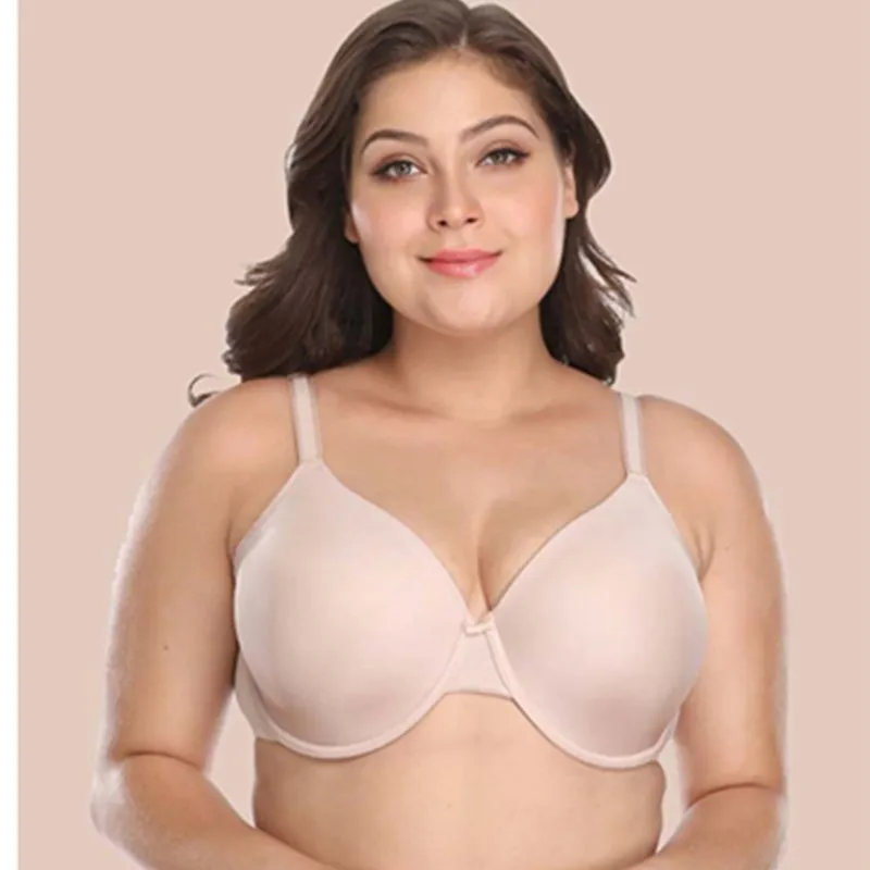 Comfort E F G Cup Europe And America Brassiere Fat Women Big Cup Big Boobs Non Padded Large Size Thin Cup Plus Size Silk Bra (1600180432075)