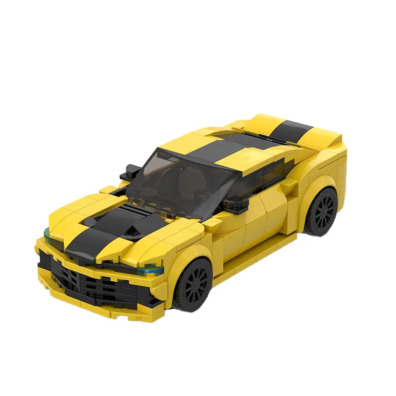 Kids MOC Building Blocks Yellow Famous Super Racing Car Simulation Model DIY Car Set Bricks Assembly Toys for gift