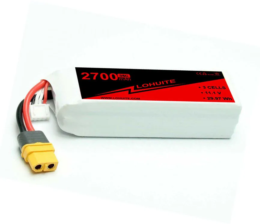 11.1V 3s  Airsoft Battery 2700mAh Rechargeable RC Hobby LiPo Battery Mini Tamiya Plug
