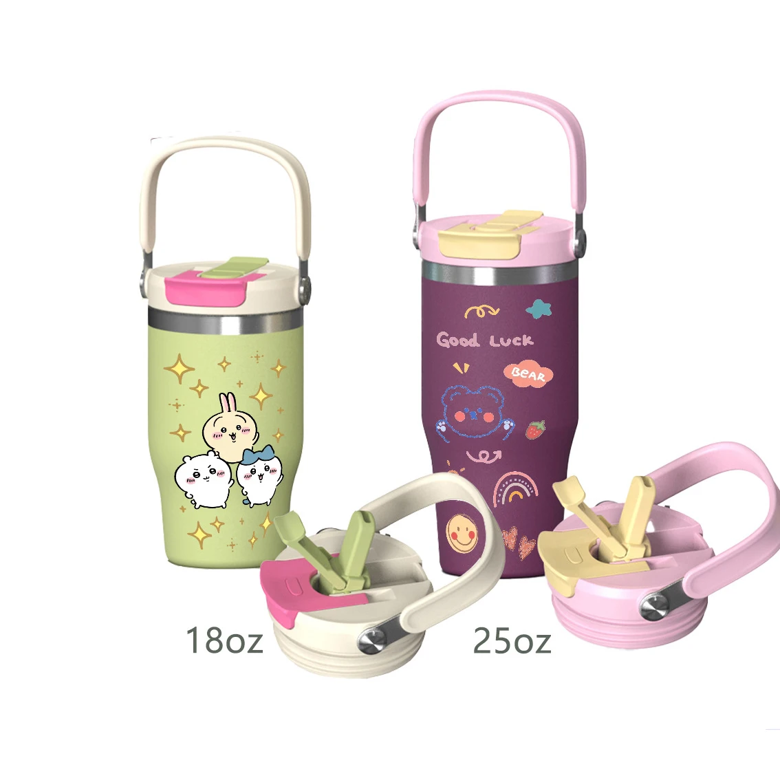 18 25 32 40 oz New Mug Leap Proof Stainless Steel Vacuum Travel Tumbler With Handle lid